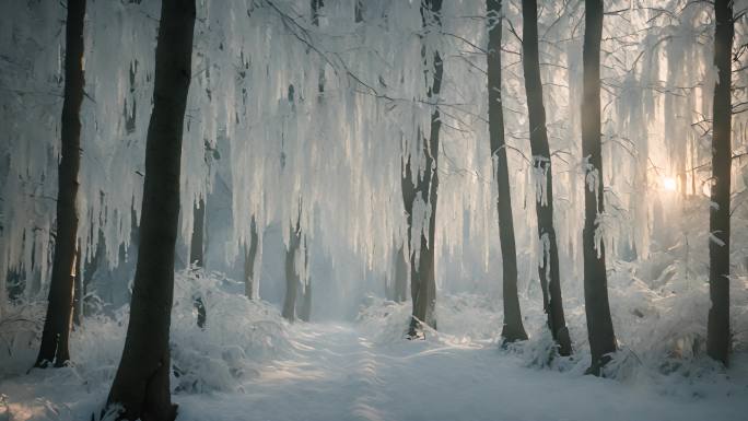 神秘冬日森林