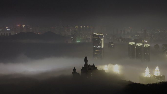 夜景平流雾LOG视频素材