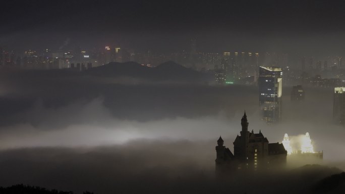 夜景平流雾LOG视频素材