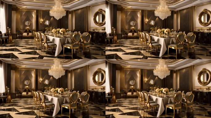 豪华餐厅的虚拟室内设计
