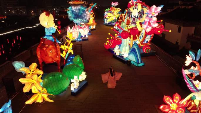 2024城墙龙年灯会龙年快闪春节龙的传人