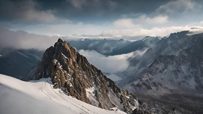 长白山天池 雪景