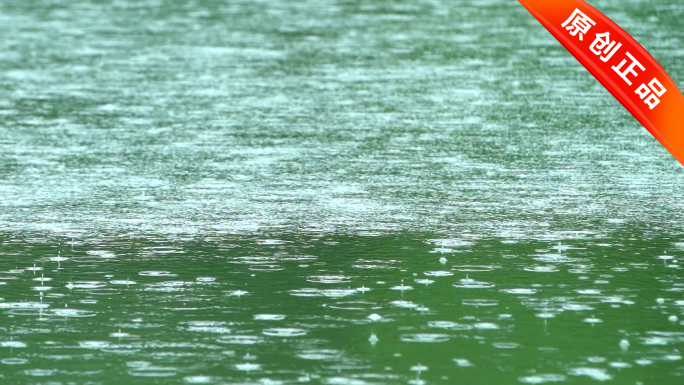 水面雨滴下雨水面雨点雨点下雨湖面