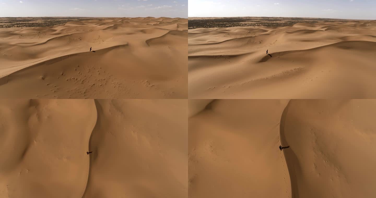 沙漠徒步旅行探险脚步