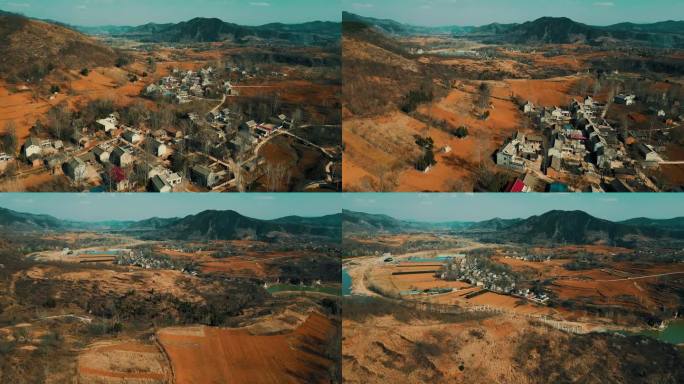 4K陕西小山村航拍