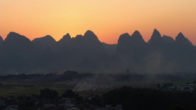 人间烟火夕阳风景平凡世界普通生活乡村农村