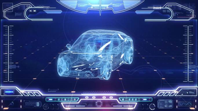 小米SU7新能源车HUD科技界面展示素材