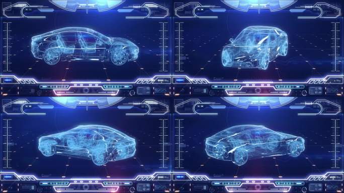 小米SU7新能源车HUD科技界面展示素材