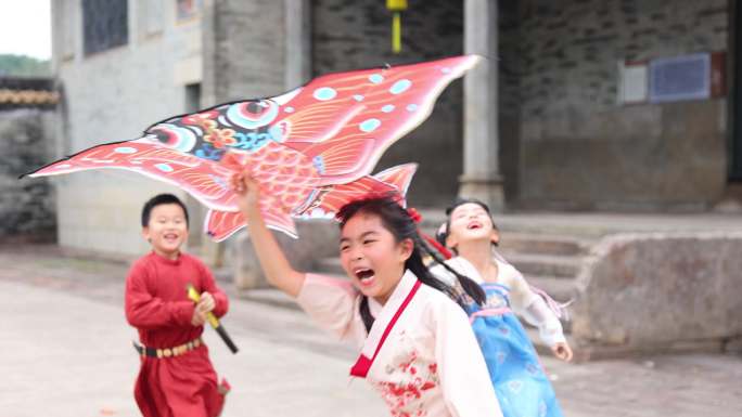 古装小孩 游学 复古风格