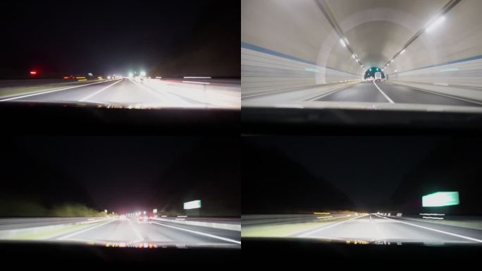夜晚高速路行车延时摄影