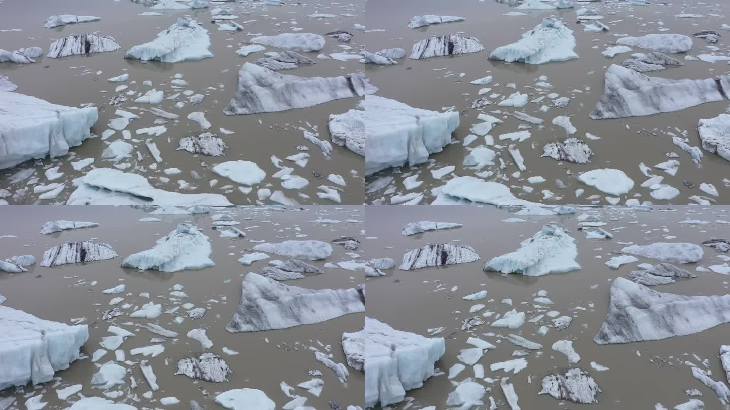 大西洋经向翻转环流导致的冰川和浮冰融化鸟瞰图，墨西哥湾流崩溃