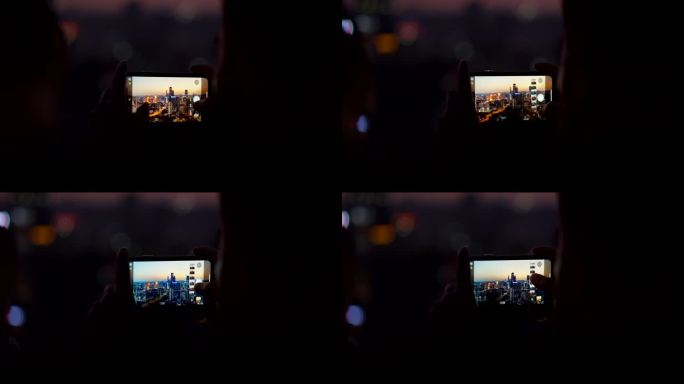 用手机拍城市夜景特写