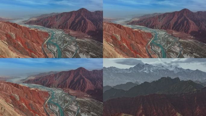新疆南疆喀什帕米尔高原红山公园航拍