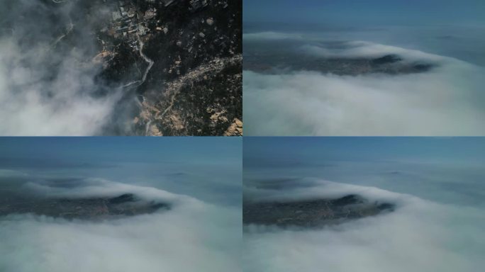 青岛崂山仰口景区平流雾