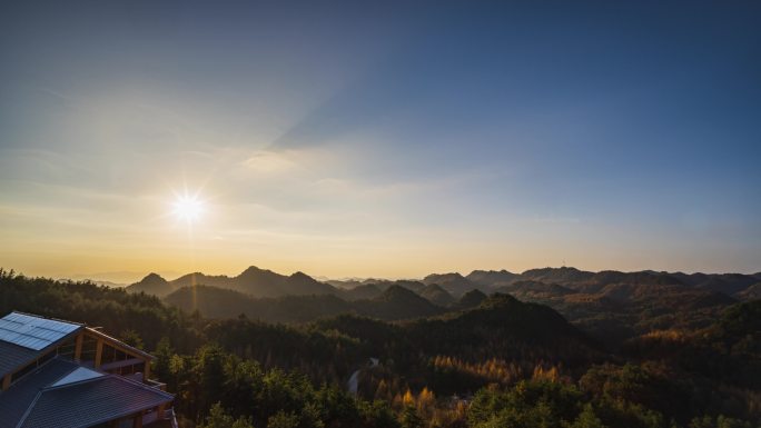 广元曾家山神龙阁日落延时4K