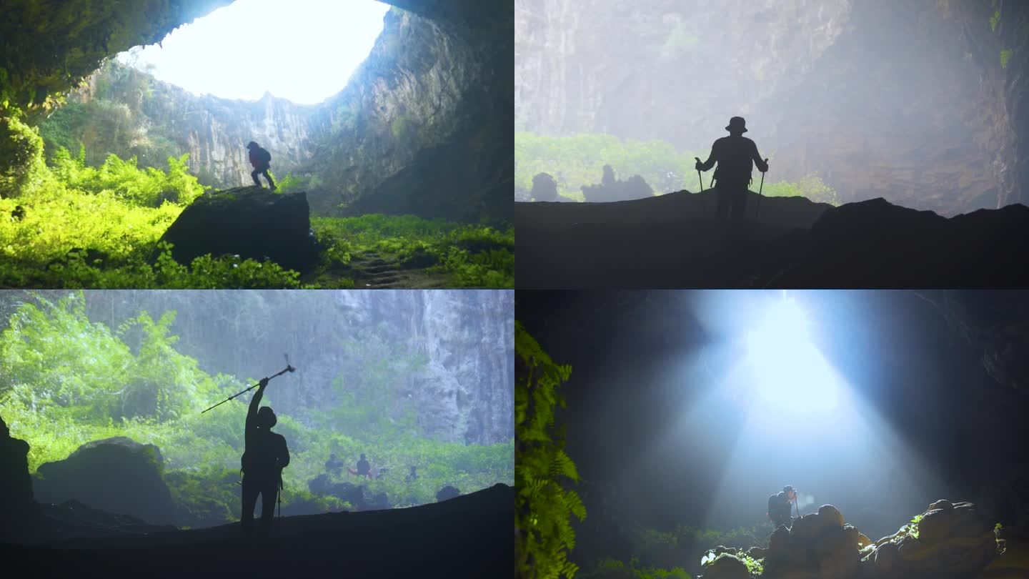 户外登山团队洞穴探险