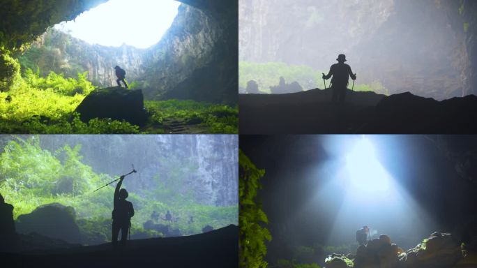 户外登山团队洞穴探险