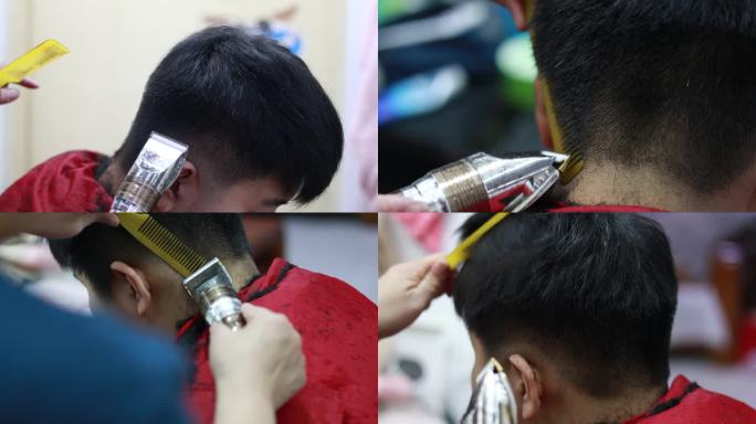 理发 高中学生 手艺人匠人剪头发 个人