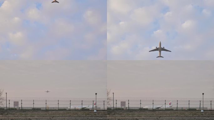 虹桥机场飞机起飞集合4K50帧带原声