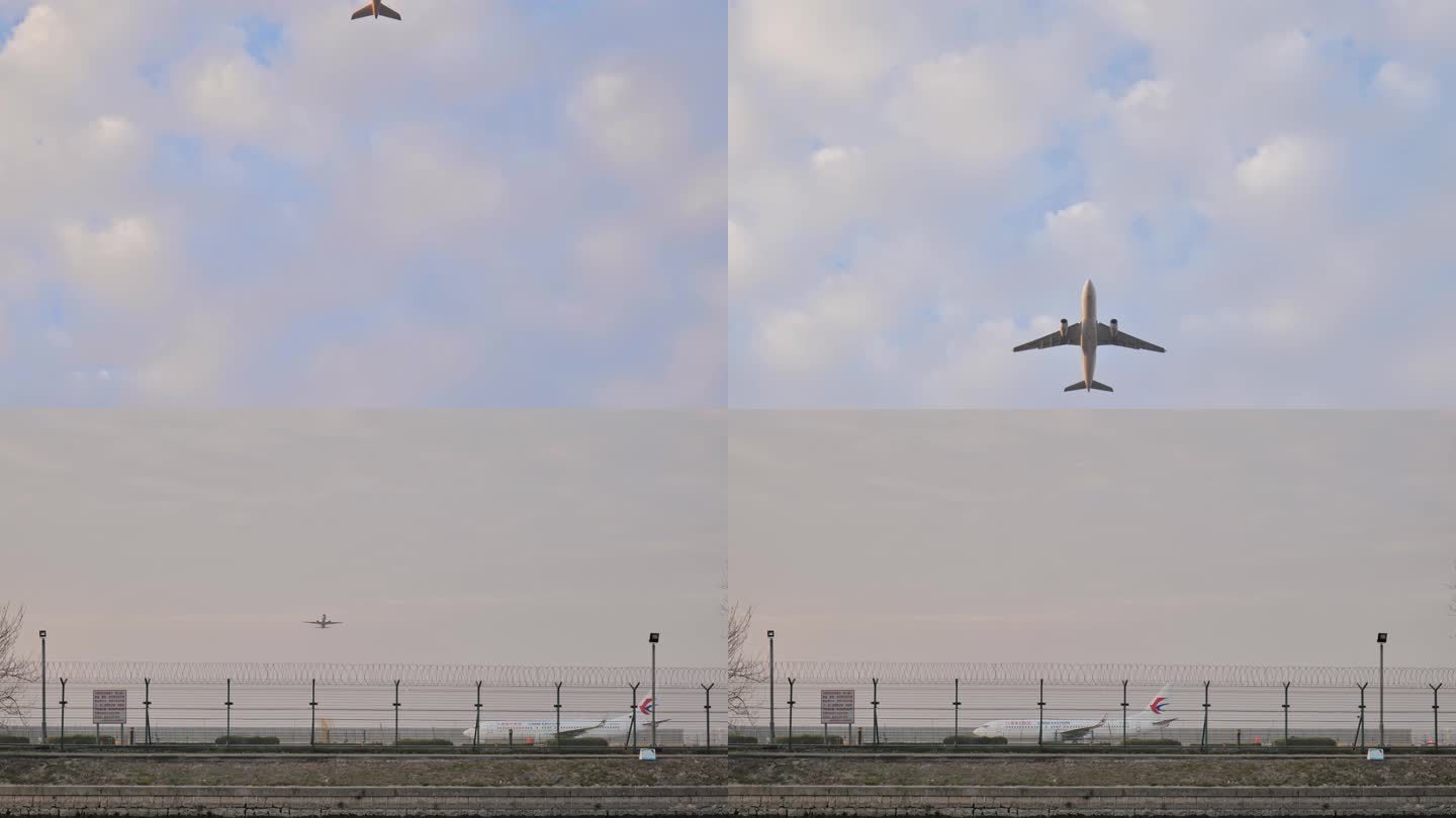 虹桥机场飞机起飞集合4K50帧带原声