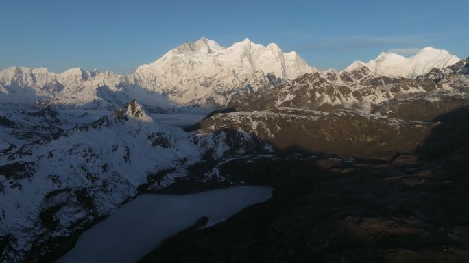 西藏日喀则珠峰东坡嘎玛沟喜马拉雅山脉航拍