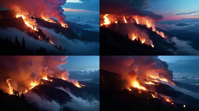 ｛合集｝AI风景森林火灾自然灾害安全生产