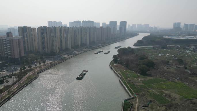 4K航拍京杭大运河苏州吴江段