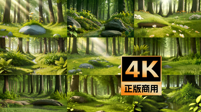 4K唯美森林晨光空镜