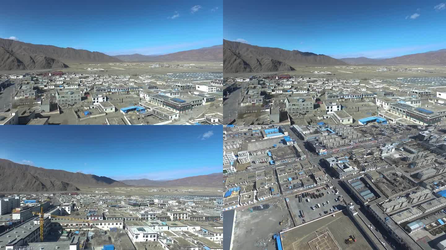 西藏日喀则地区拉孜县城航拍