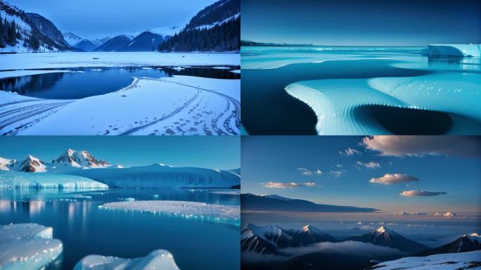 雪山高山冰川山川河流湖泊积雪雪地风景风光