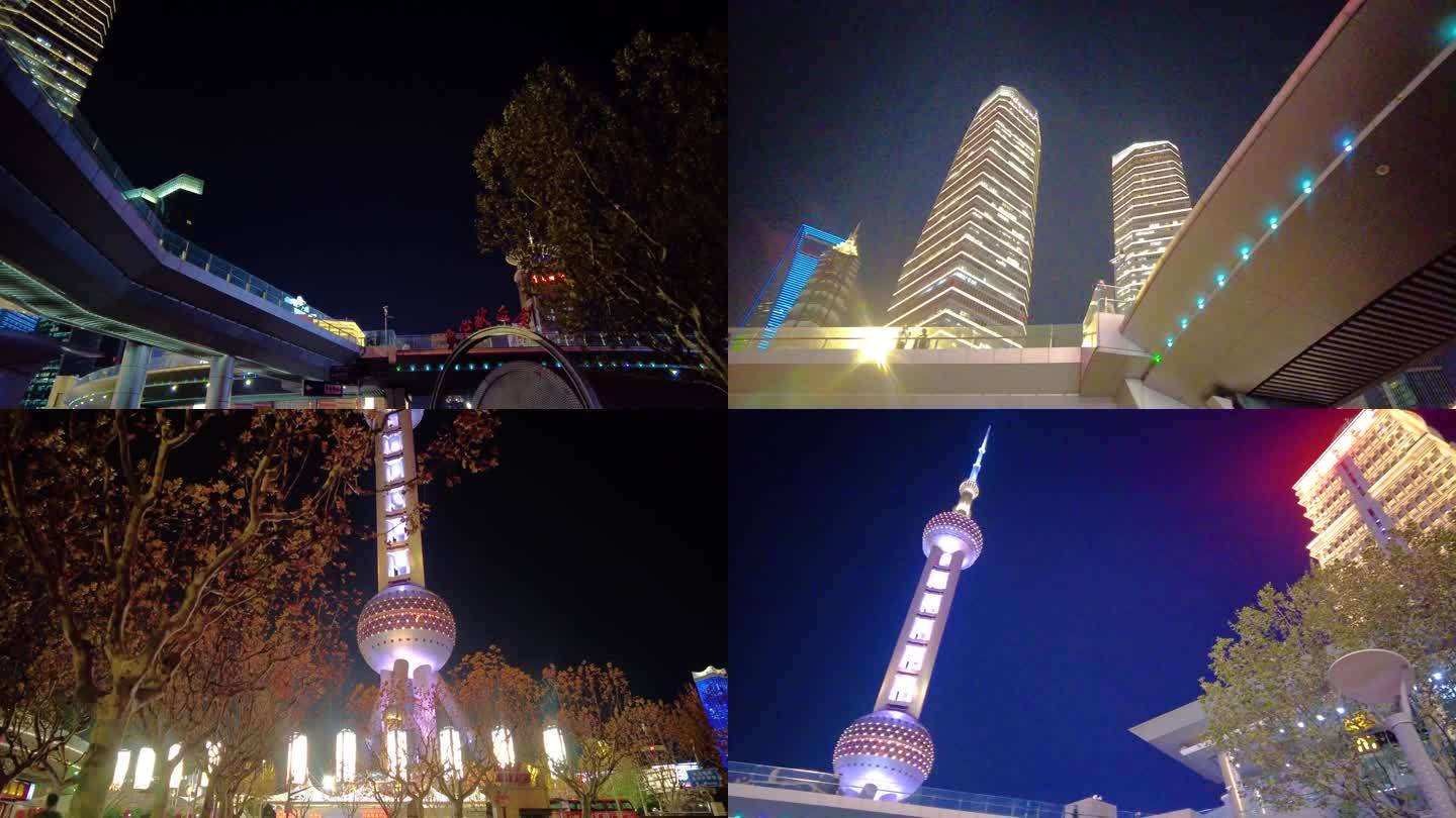 上海市浦东新区陆家嘴东方明珠广播电视塔夜