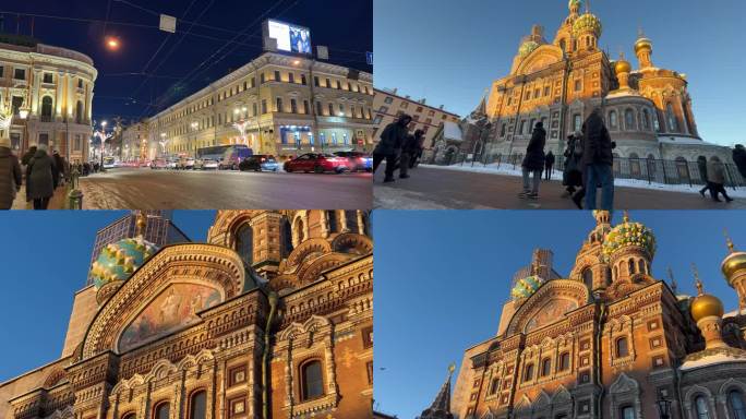 莫斯科 街道建筑 延时摄影 人群车流