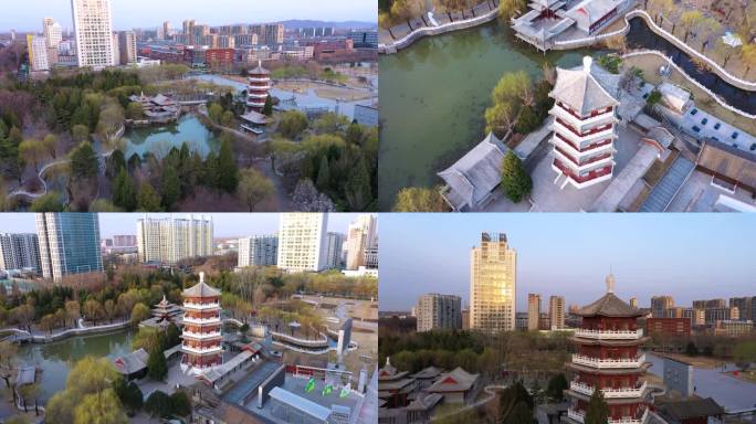 【原创4K】北京平谷人民公园清晨航拍合集