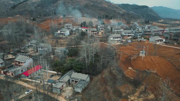 4K陕西小山村航拍