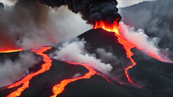 火山喷发岩浆