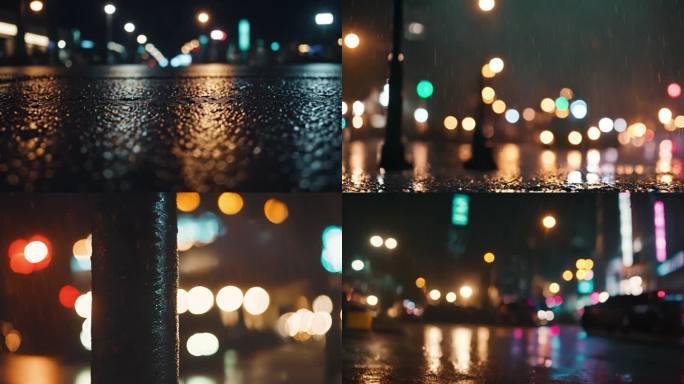 雨夜城市道路窗外夜景 【合集】