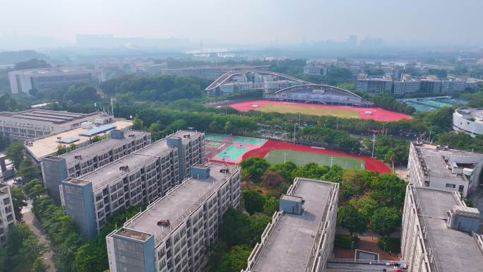 星海音乐学院广州大学城校区航拍东区校园风