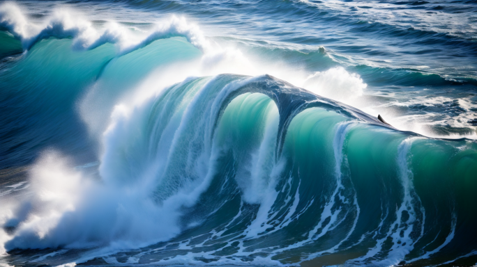 大海海浪乘风破浪海底世界巨浪翻滚自然力量