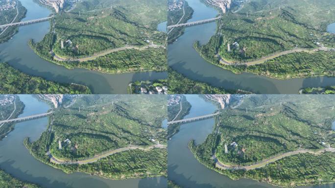 广州从化区流溪河湿地公园航拍文峰塔景观