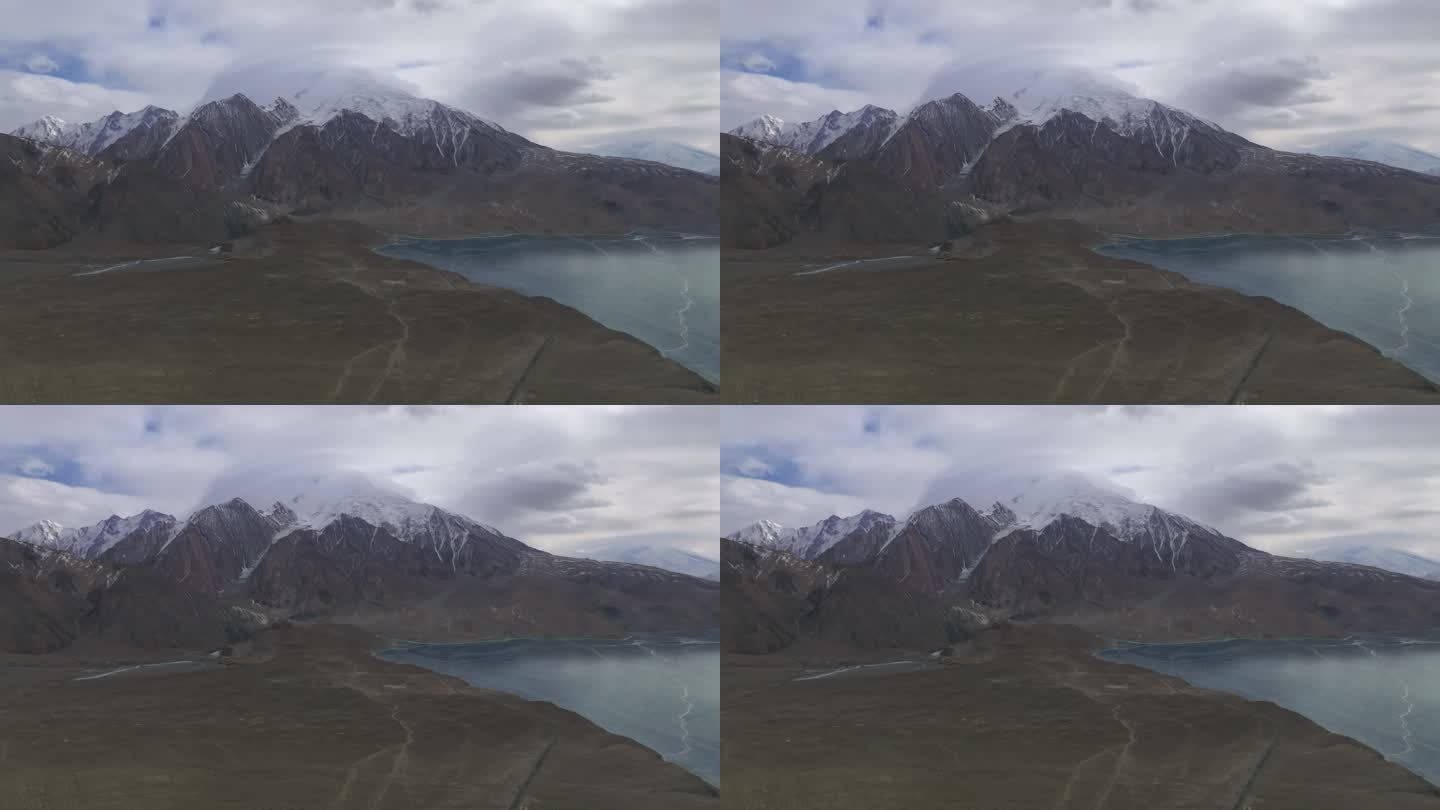 新疆喀什阿克陶塔县白沙湖喀喇昆仑山脉航拍