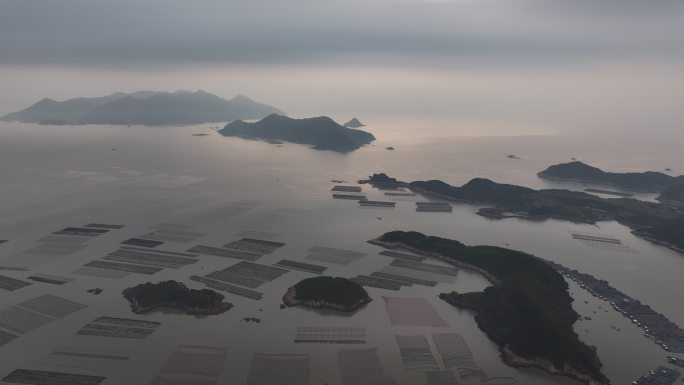 福建宁德霞浦最美县城东壁日出高空航拍