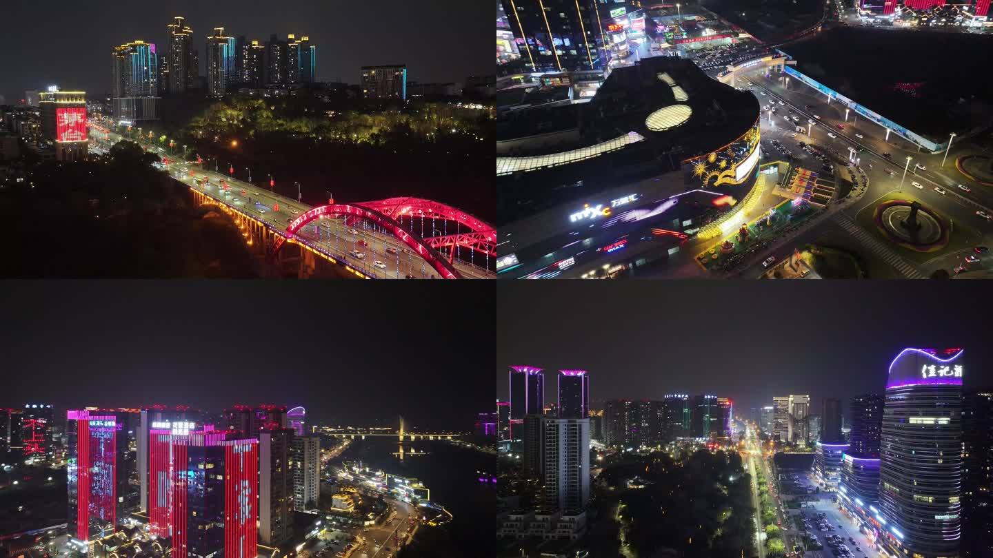 四川省泸州市夜景航拍