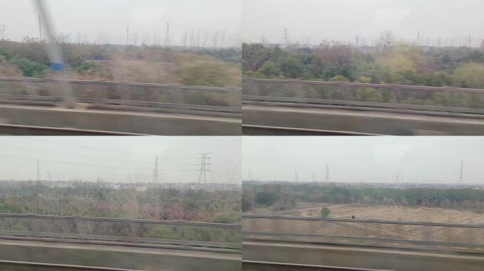 旅行旅途火车窗外的风景视频素材4