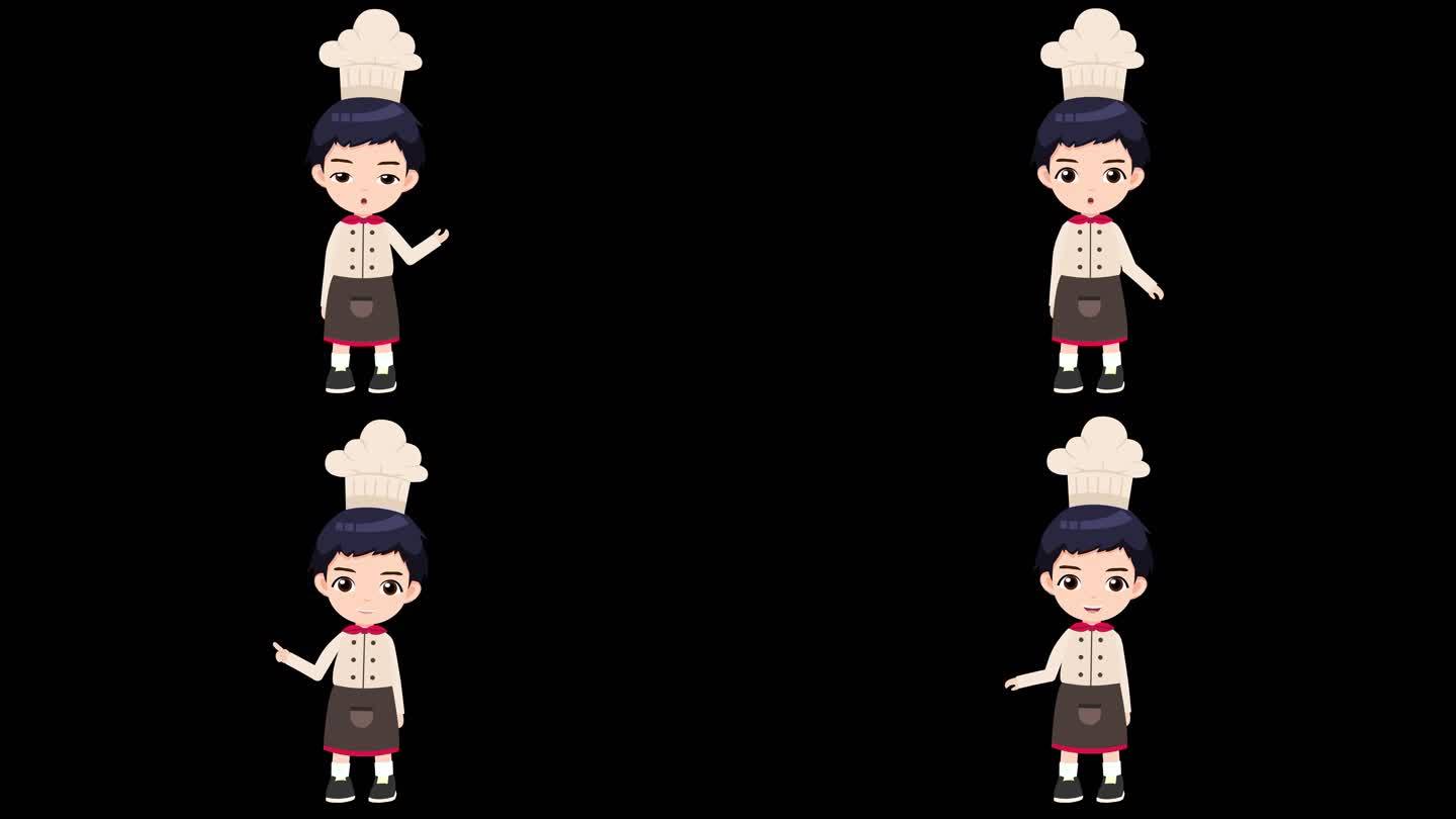 mg动画 卡通人物 厨师 男厨师 带通道
