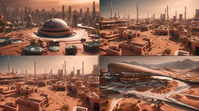 荒漠中科幻城市