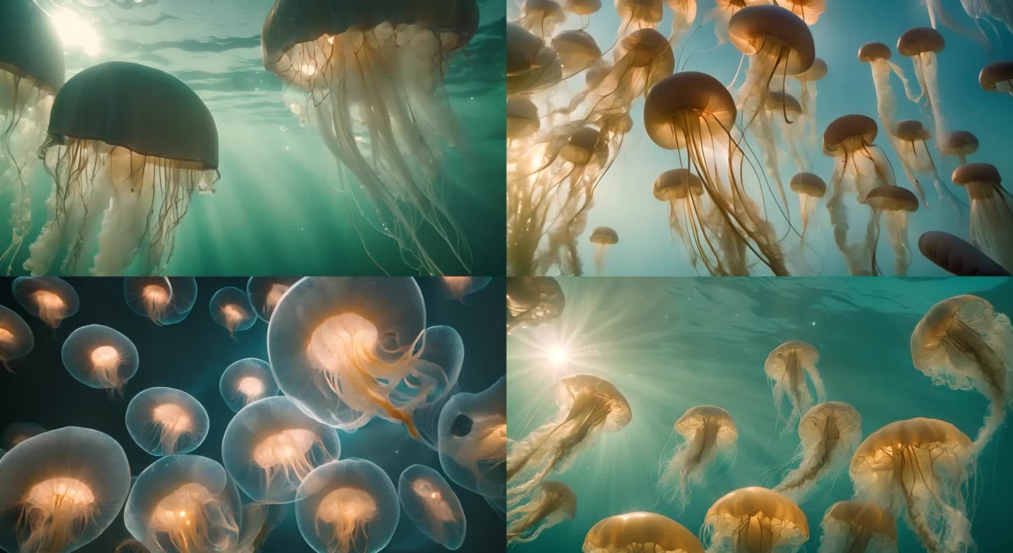 海底大型水母视频