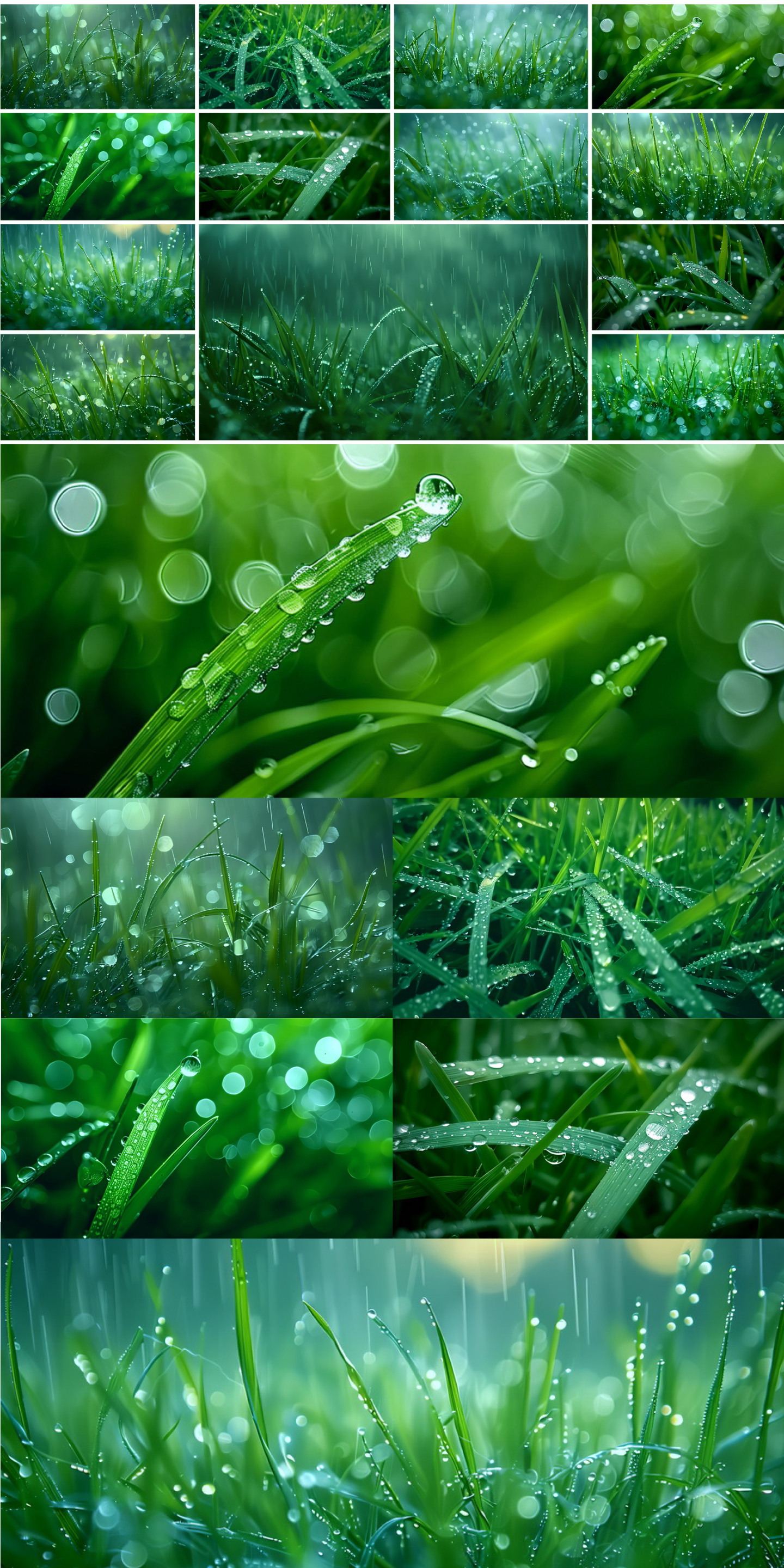 小草上的露珠合集水滴雨滴水珠露水