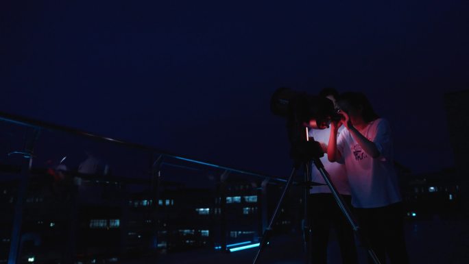 [4K50P] 屋顶望远镜观测星空夜空