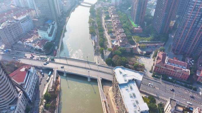 上海虹口区航拍大景全景城市风景风光