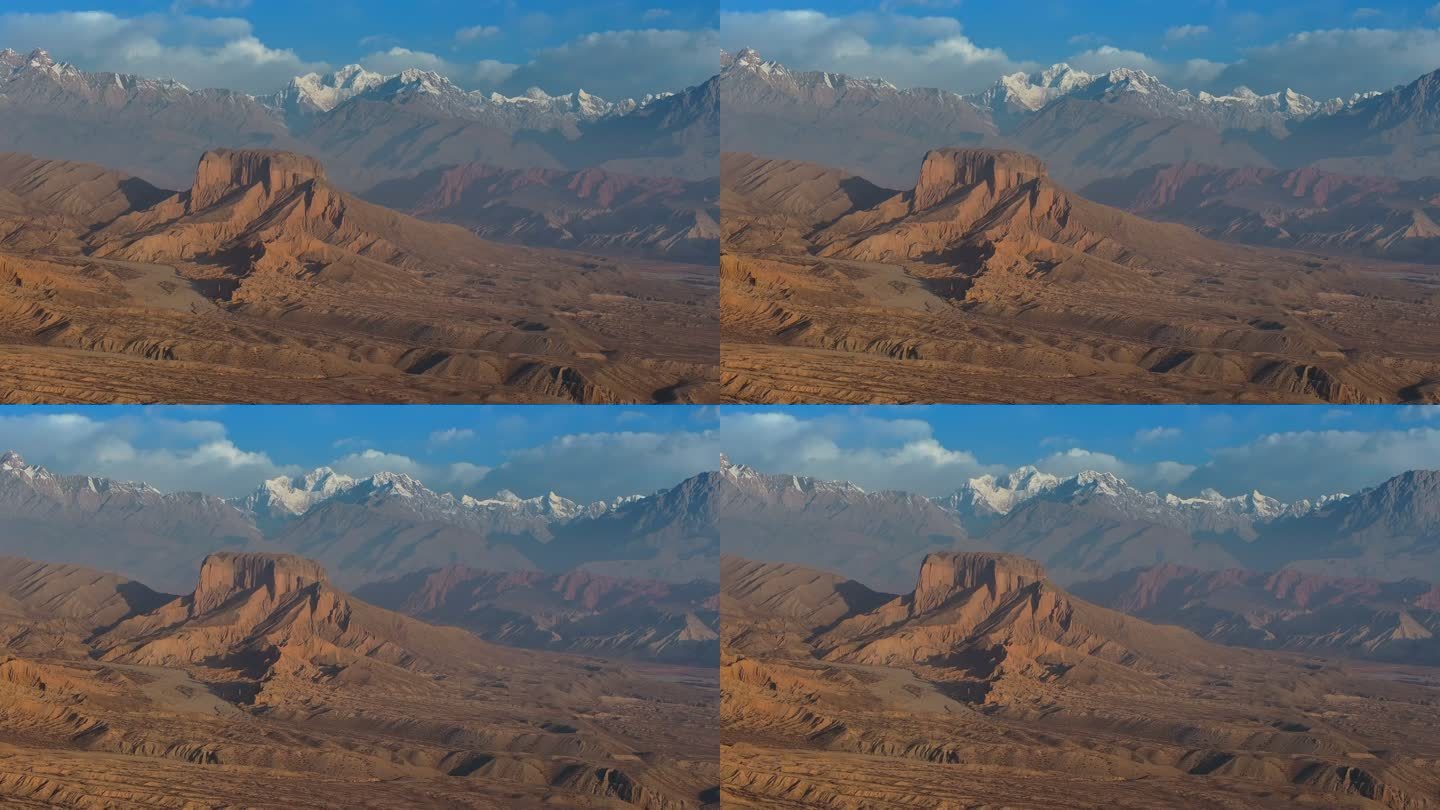 新疆南疆阿克苏温宿大峡谷天山托木尔峰航拍